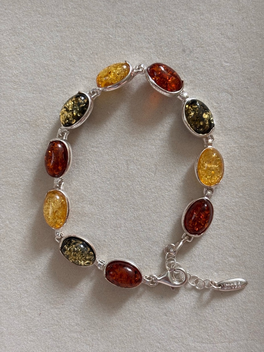 Ross-Simons Multicolored Amber Bracelet in Sterling Silver